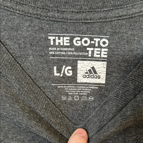Adidas Men's Charcoal Tee with Logo - Picture 3 of 4